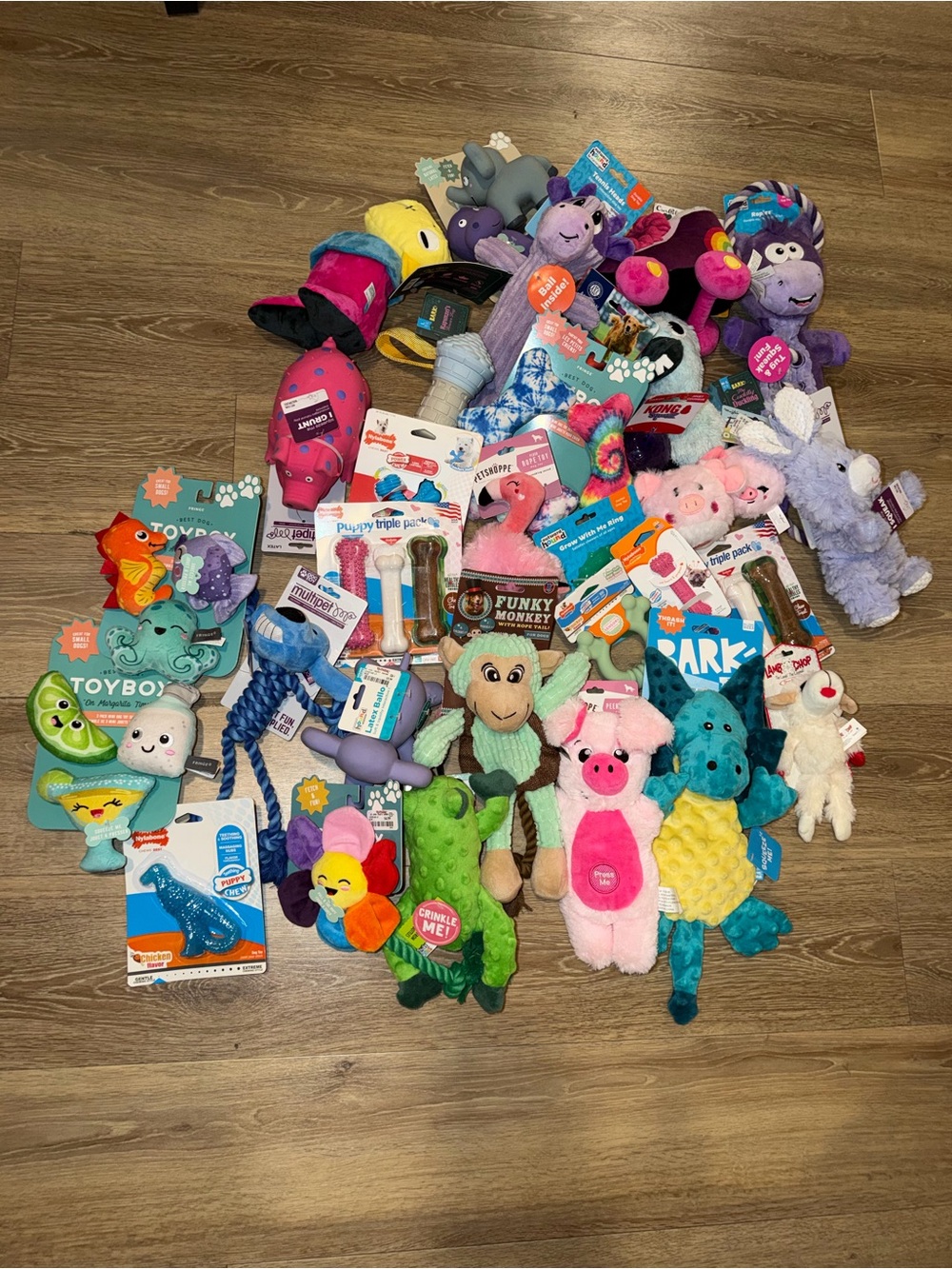 Assorted Plush & Rope Dog Toys - Mixed Colors - Multi-Brand Pack